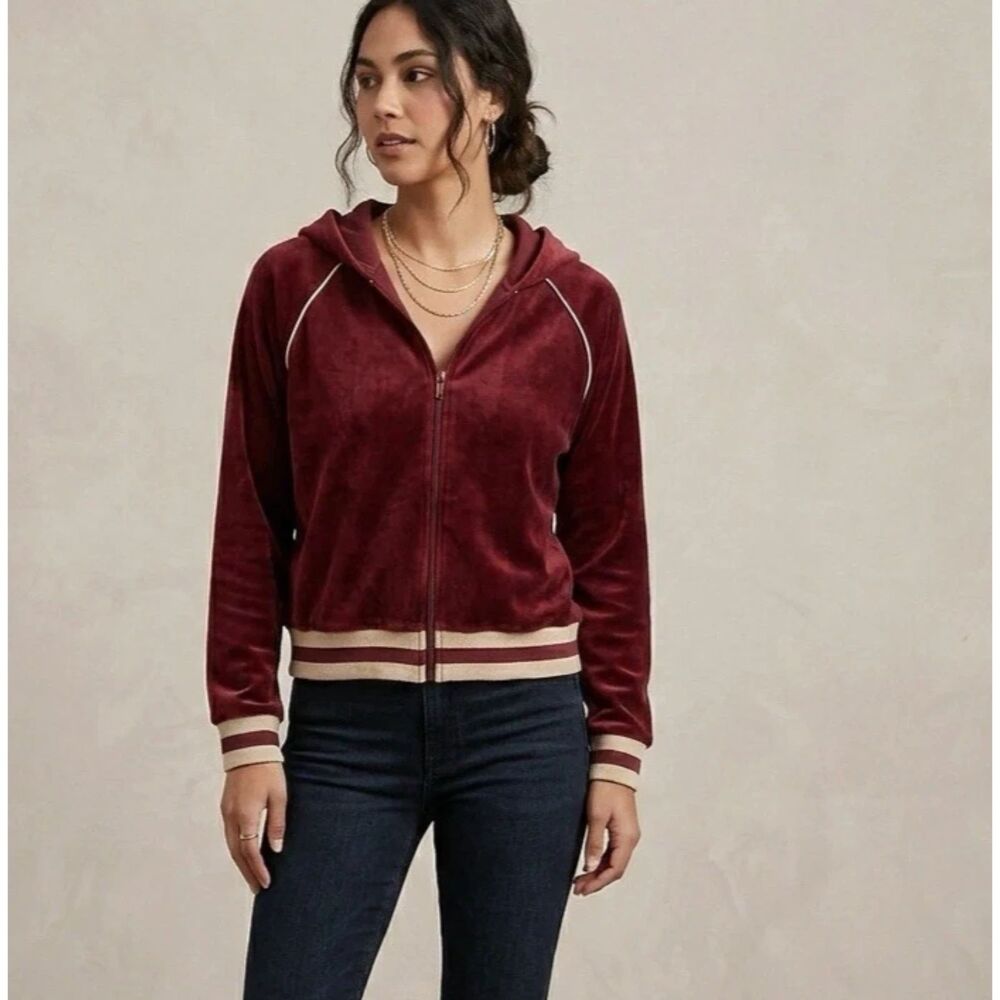 Old Navy Jacket Womens Sz XXL Velour Track Full Zip Retro Y2K Streetwear Active
